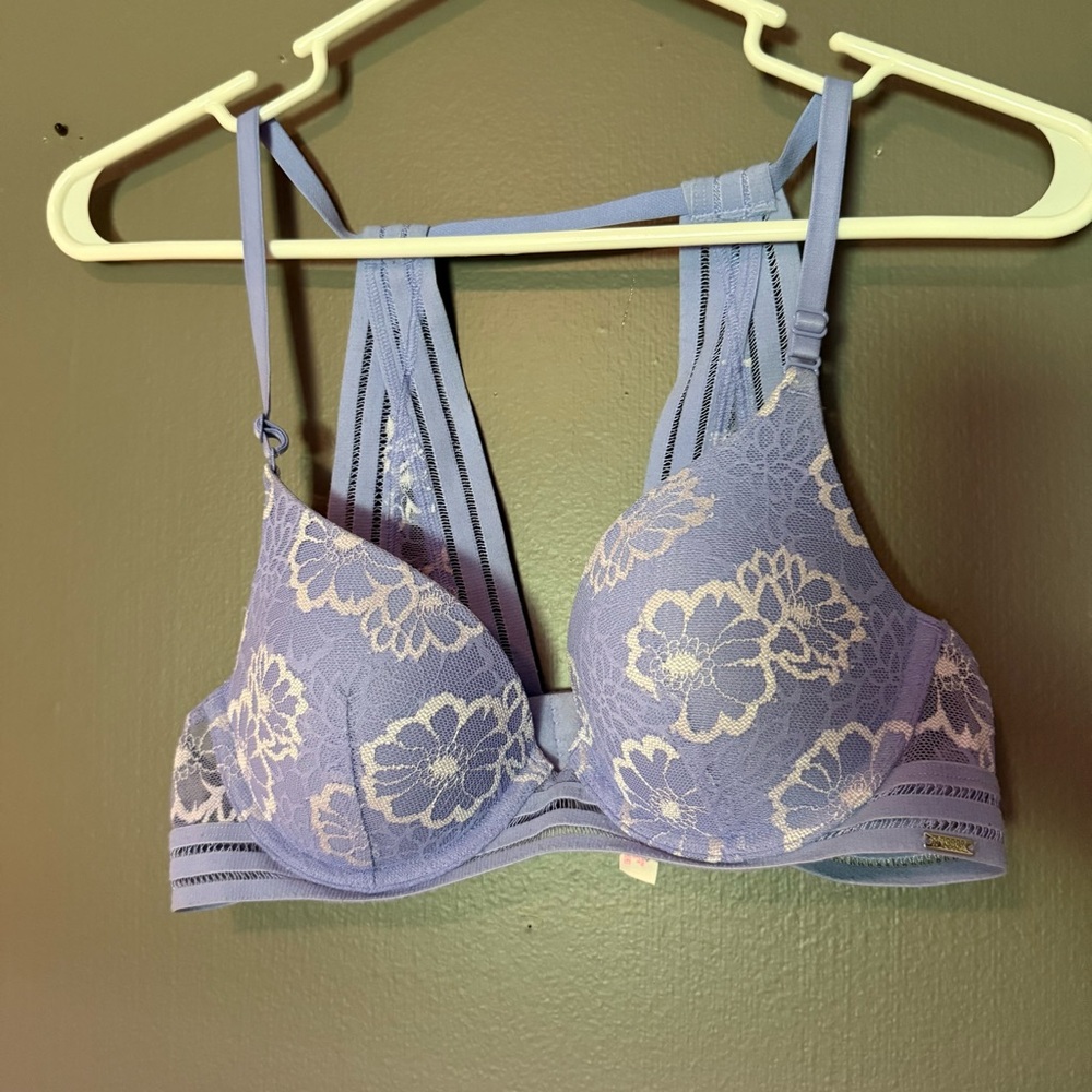 Victorias Secret Pink lavender racer-back push up bra